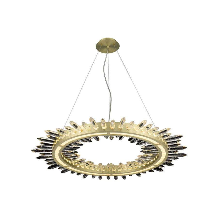 Avenue Lighting Aspen LED 34" Pendants, Brass/Bubbled Crystal Accent
