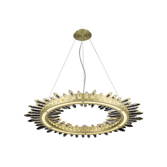 Avenue Lighting Aspen LED 34" Pendants, Brass/Bubbled Crystal Accent