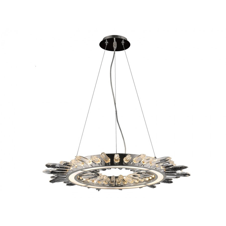 Avenue Lighting Aspen LED 34" Pendants, Nickel/Bubble Crystal