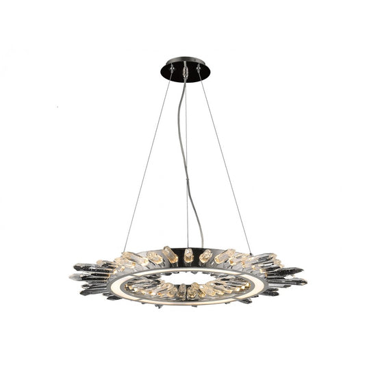 Avenue Lighting Aspen LED 34" Pendants, Nickel/Bubble Crystal