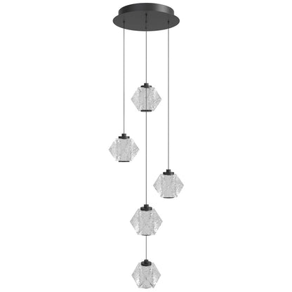 Avenue Lighting Beluga 5Lt Pendant, Black/Acrylic Faceted Spheres