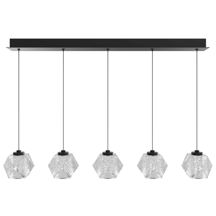 Avenue Lighting Beluga 5Lt Linear Pendant, Black/Faceted Spheres