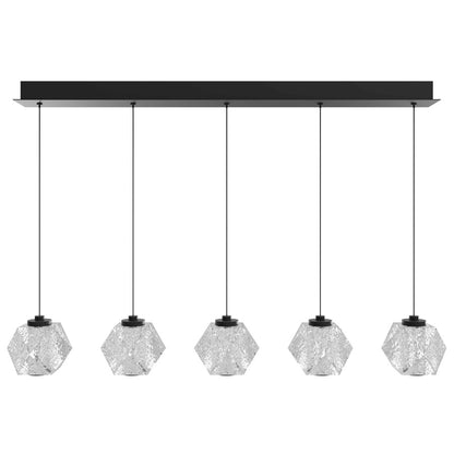 Avenue Lighting Beluga 5Lt Linear Pendant, Black/Faceted Spheres