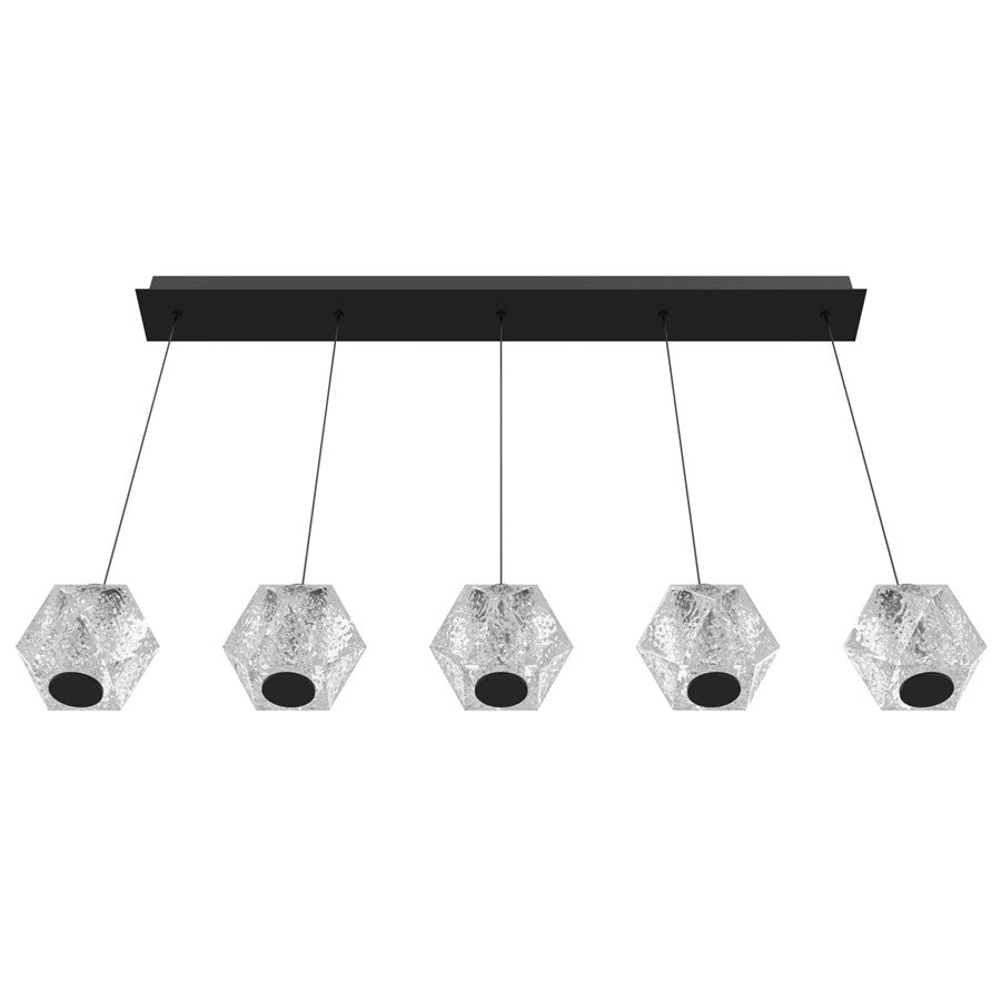 Avenue Lighting Beluga 5Lt Linear Pendant, Black/Faceted Spheres