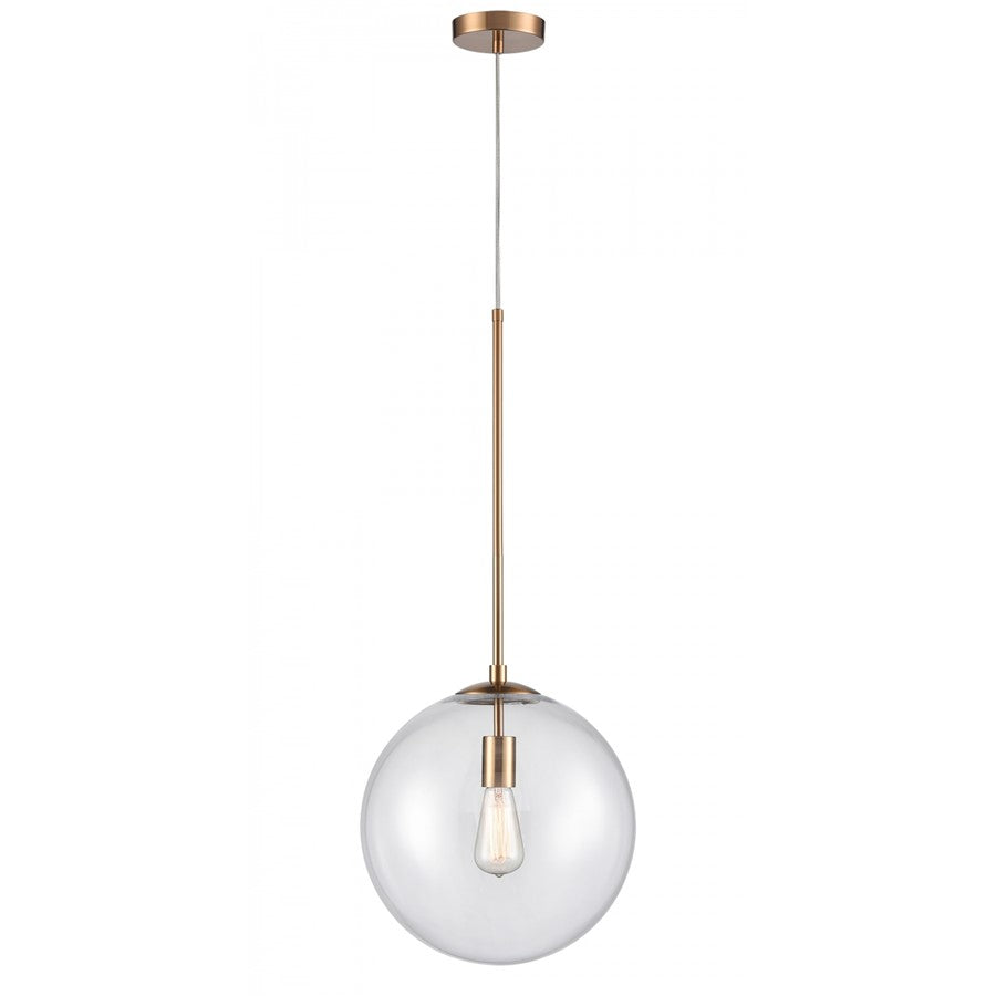 Avenue Lighting Delilah 1 Light 33" Pendant, Aged Brass