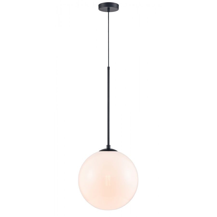 Avenue Lighting Delilah 1 Light 33" Pendant, Black/White Glass