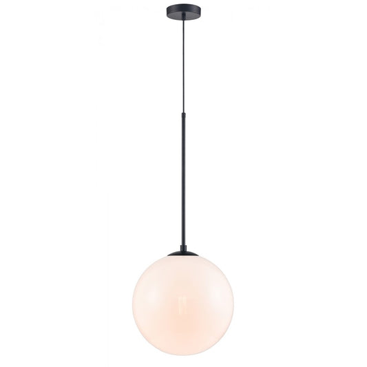 Avenue Lighting Delilah 1 Light 33" Pendant, Black/White Glass