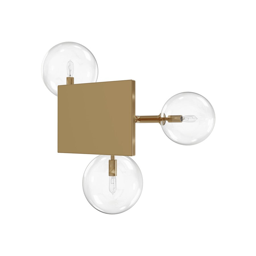 Avenue Lighting Delilah 3 Light 18" Wall Sconce, Aged Brass