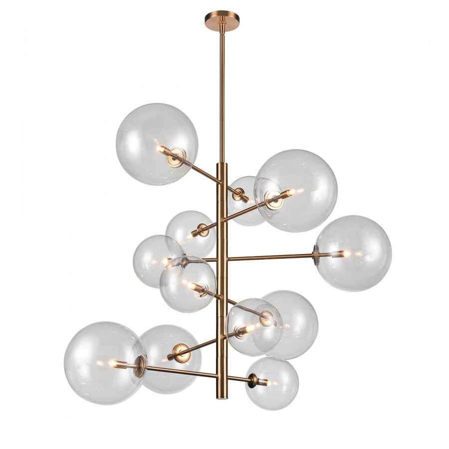 Avenue Lighting Delilah 12 Light 37" Chandelier, Aged Brass