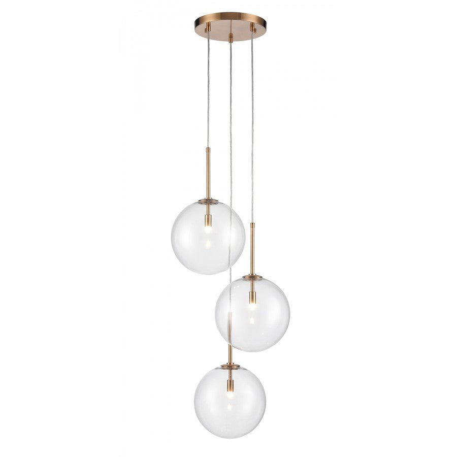 Avenue Lighting Delilah 3 Light 76" Pendant/Multi Port , Aged Brass