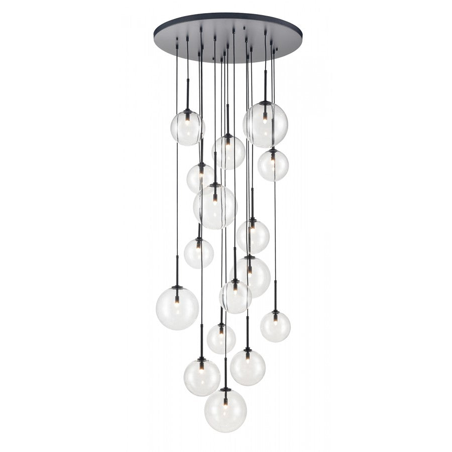 Avenue Lighting Delilah 16 Light 180" Pendant/Multi Port , Black