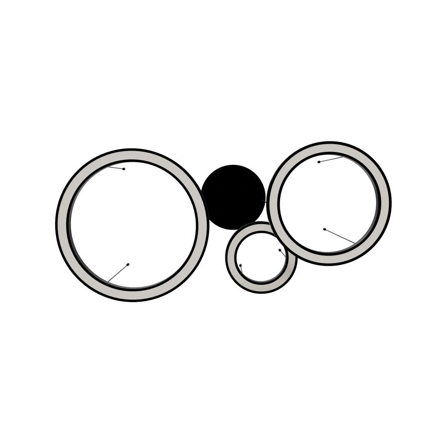 Avenue Lighting Aria LED 59" 3 Ring Pendant, Black Gunmetal Chrome