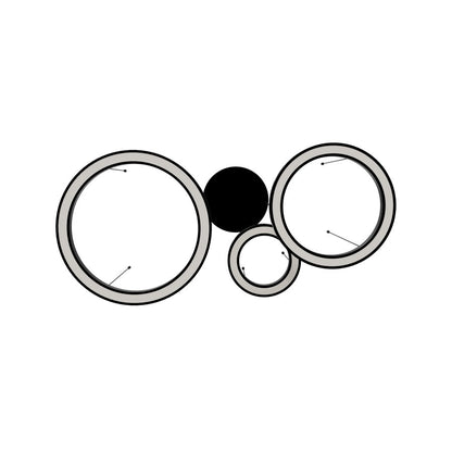 Avenue Lighting Aria LED 59" 3 Ring Pendant, Black Gunmetal Chrome