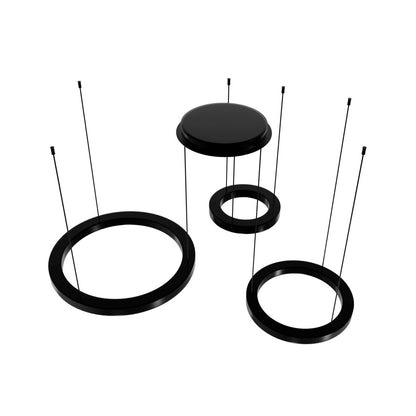 Avenue Lighting Aria LED 59" 3 Ring Pendant, Black Gunmetal Chrome