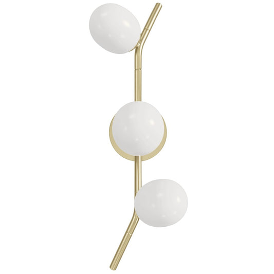 Avenue Lighting Hampton 3Lt 22" Wall Sconce, Brass/White Glass