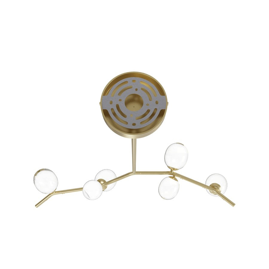 Avenue Lighting Hampton 6Lt 12" Chandelier, Brass/Clear Glass