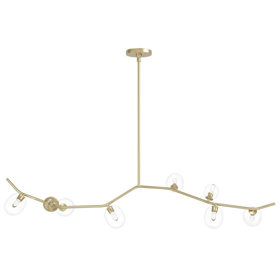 Avenue Lighting Hampton 8Lt 12" Chandelier, Brass/Clear Glass
