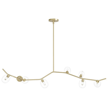 Avenue Lighting Hampton 8Lt 12" Chandelier, Brass/Clear Glass