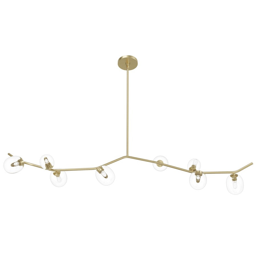 Avenue Lighting Hampton 8Lt 12" Chandelier, Brass/Clear Glass