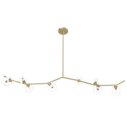 Avenue Lighting Hampton 8Lt 12" Chandelier, Brass/Clear Glass