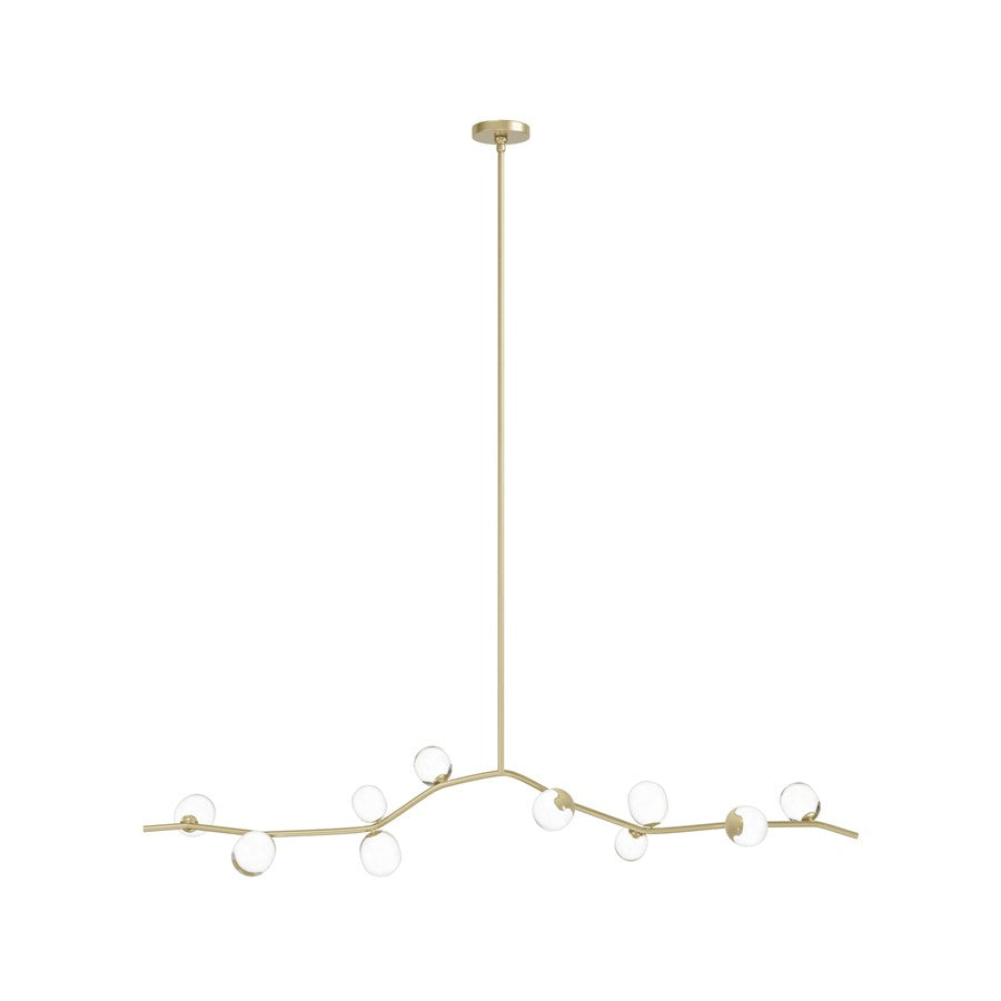 Avenue Lighting Hampton 10Lt 12" Chandelier, Brass/Clear Glass