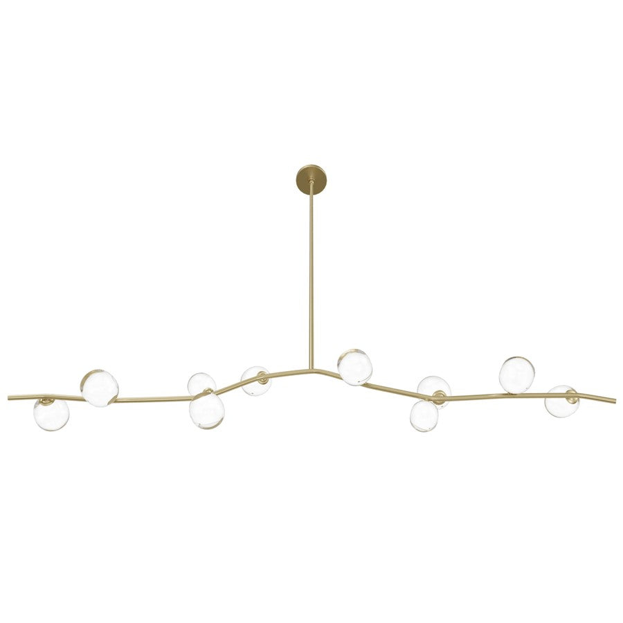 Avenue Lighting Hampton 10Lt 12" Chandelier, Brass/Clear Glass