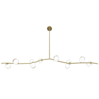 Avenue Lighting Hampton 10Lt 12" Chandelier, Brass/Clear Glass