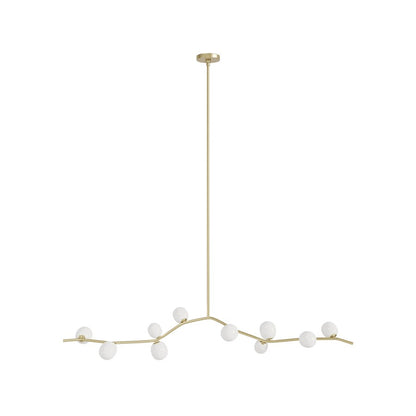 Avenue Lighting Hampton 10Lt 12" Chandelier, Brass/White Glass