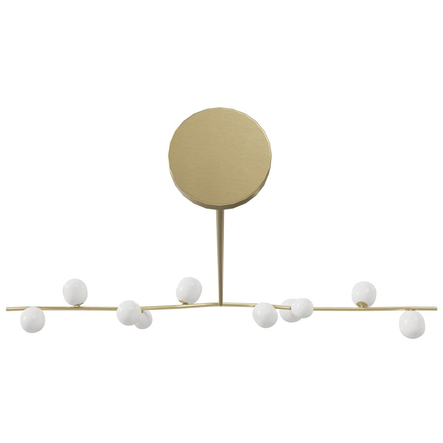 Avenue Lighting Hampton 10Lt 12" Chandelier, Brass/White Glass