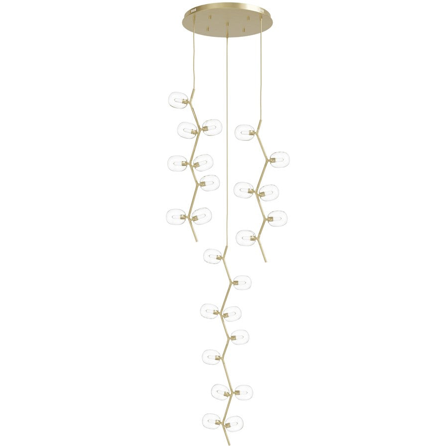 Avenue Lighting Hampton 24Lt 72" Pendant, Brass/Clear