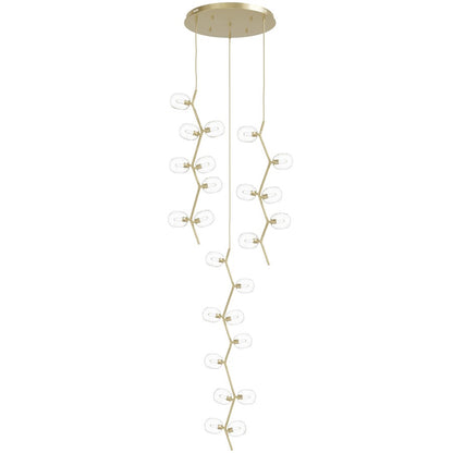 Avenue Lighting Hampton 24Lt 72" Pendant, Brass/Clear