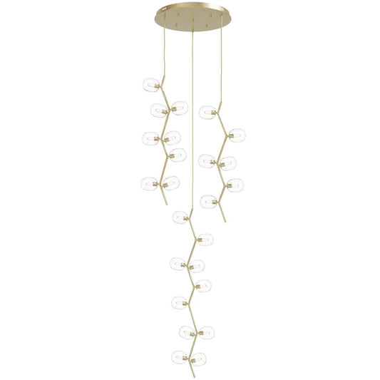 Avenue Lighting Hampton 24Lt 72" Pendant, Brass/Clear