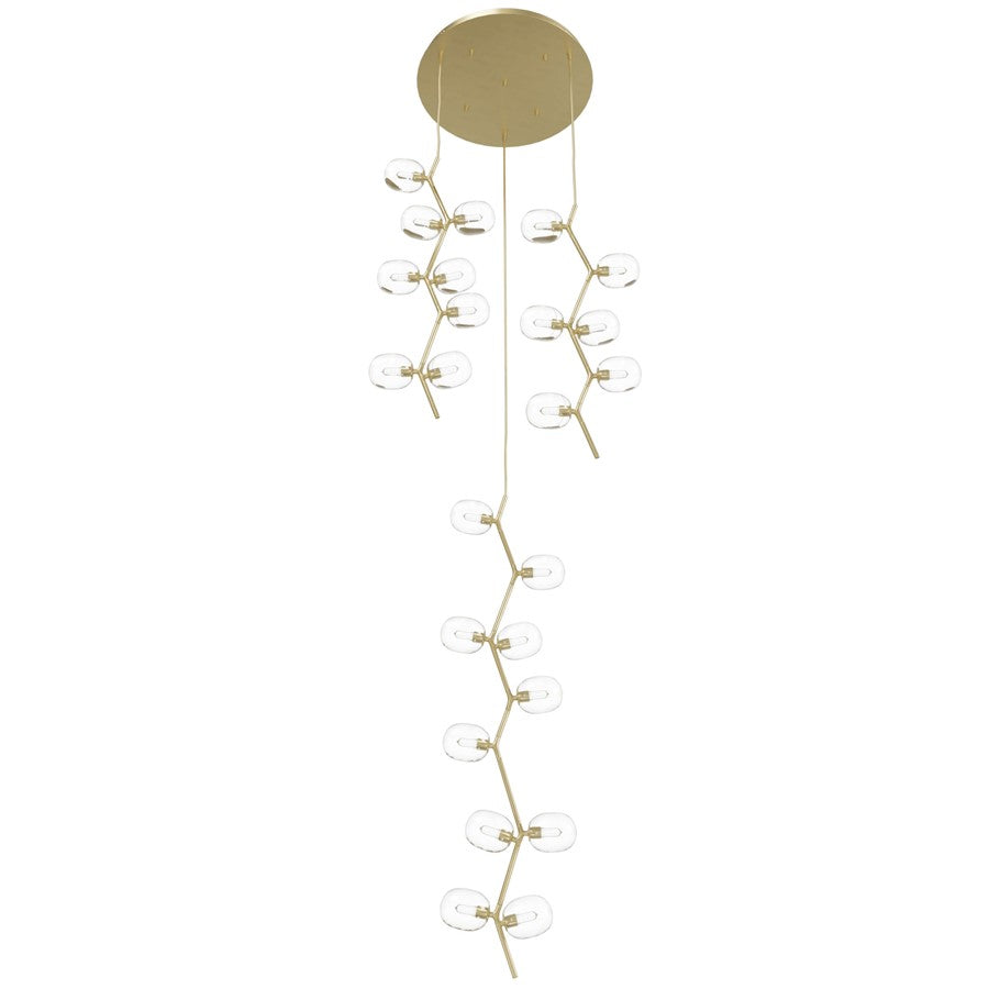 Avenue Lighting Hampton 24Lt 72" Pendant, Brass/Clear