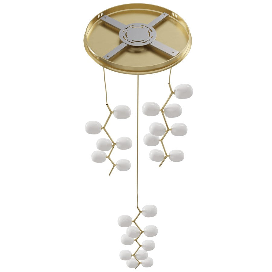 Avenue Lighting Hampton 24Lt 72" Pendant, Brass/White
