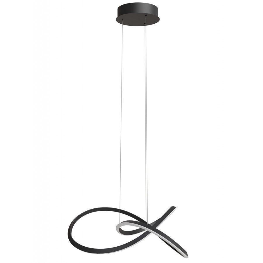 Avenue Lighting Windsor 33"W Spiral Ring 5-CCT LED Pendant, Black - AEHF5069-BK
