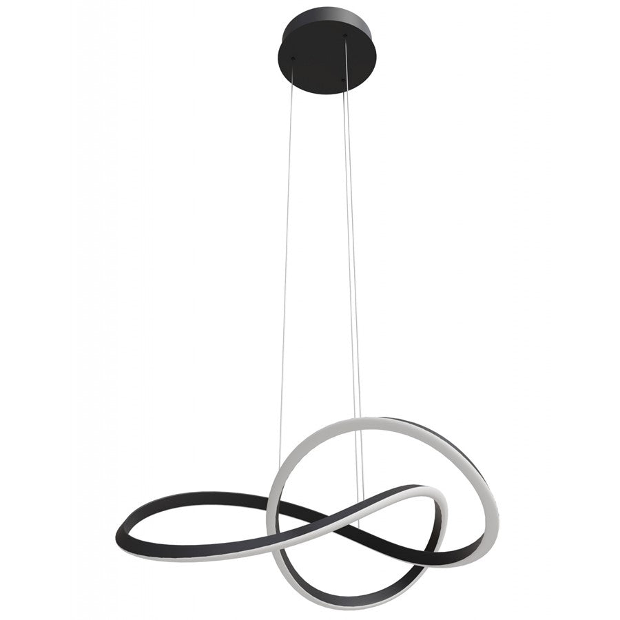 Avenue Lighting Windsor 33"W Spiral Ring 5-CCT LED Pendant, Black - AEHF5069-BK