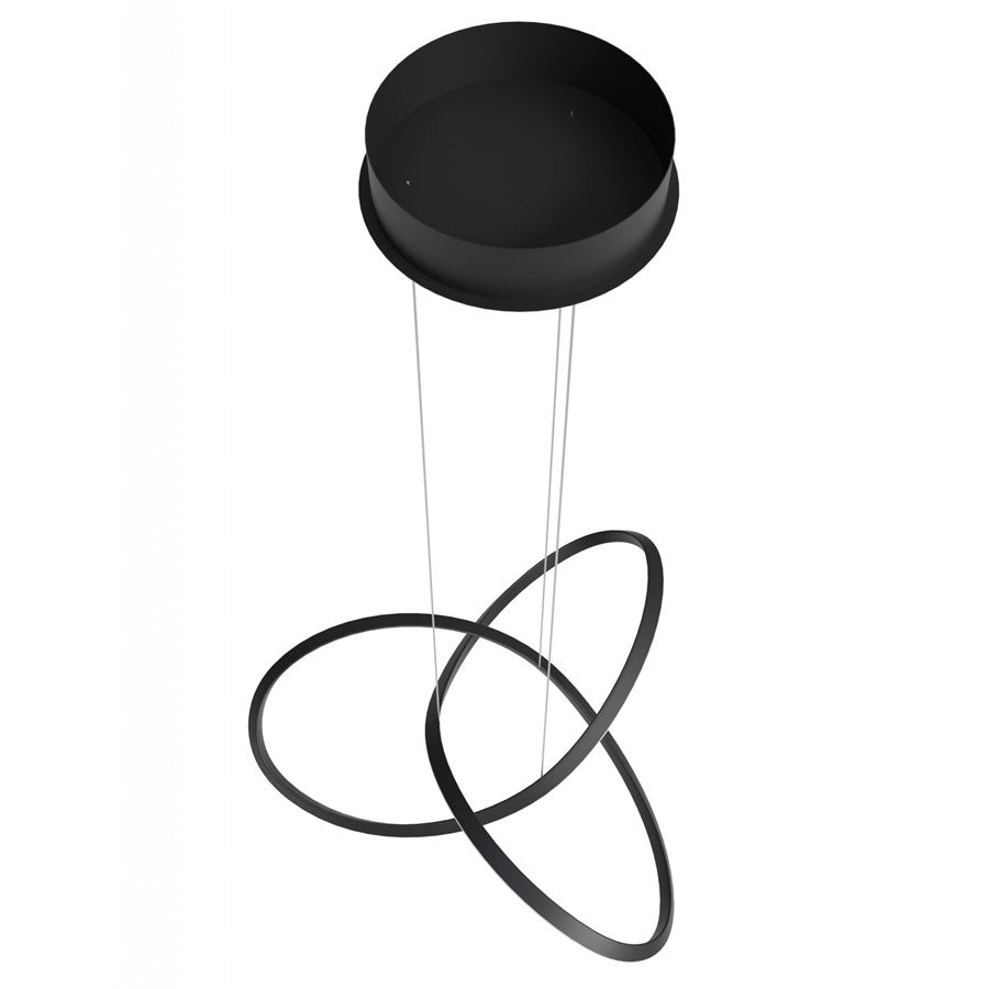 Avenue Lighting Windsor 33"W Spiral Ring 5-CCT LED Pendant, Black - AEHF5069-BK