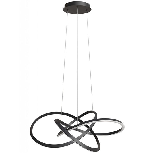 Avenue Lighting Windsor 36"W Spiral Ring 5-CCT LED Pendant, Black - AEHF5070-BK