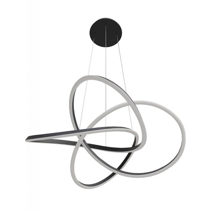 Avenue Lighting Windsor 36"W Spiral Ring 5-CCT LED Pendant, Black - AEHF5070-BK