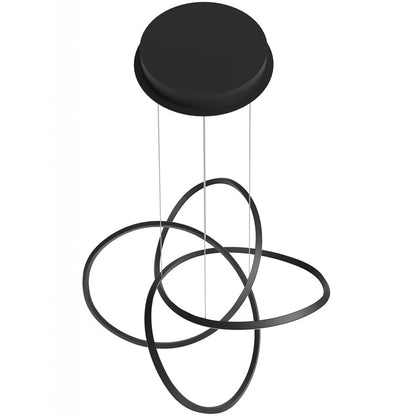 Avenue Lighting Windsor 36"W Spiral Ring 5-CCT LED Pendant, Black - AEHF5070-BK