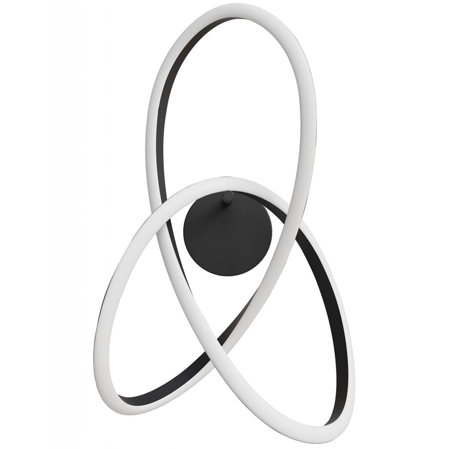 Avenue Windsor 24"W Spiral Ring 5-CCT LED Wall Sconce, Black - AEHF5080-BK