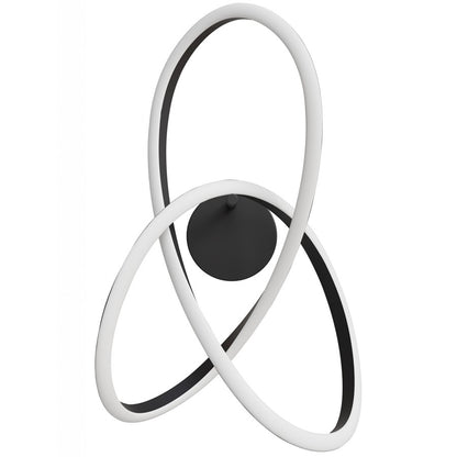 Avenue Windsor 24"W Spiral Ring 5-CCT LED Wall Sconce, Black - AEHF5080-BK