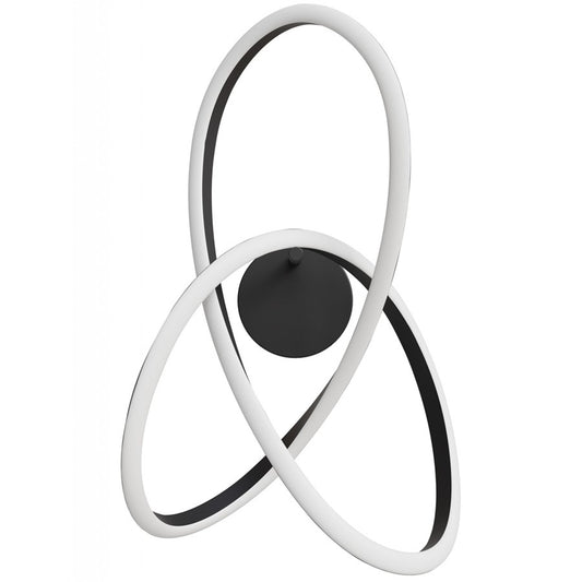 Avenue Windsor 24"W Spiral Ring 5-CCT LED Wall Sconce, Black - AEHF5080-BK