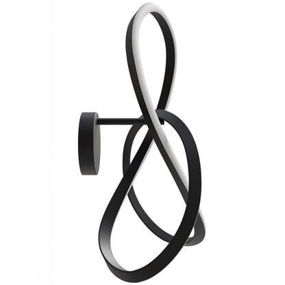 Avenue Windsor 24"W Spiral Ring 5-CCT LED Wall Sconce, Black - AEHF5080-BK