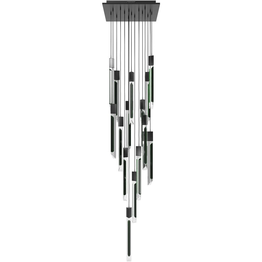 Avenue Lighting Alpine 15Lt 180" Pendant, Black, Black Jade