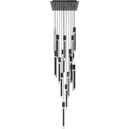 Avenue Lighting Alpine 15Lt 180" Pendant, Black, Black Jade