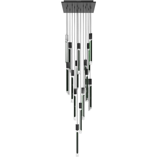 Avenue Lighting Alpine 15Lt 180" Pendant, Black, Black Jade