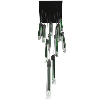Avenue Lighting Alpine 15Lt 180" Pendant, Black, Black Jade