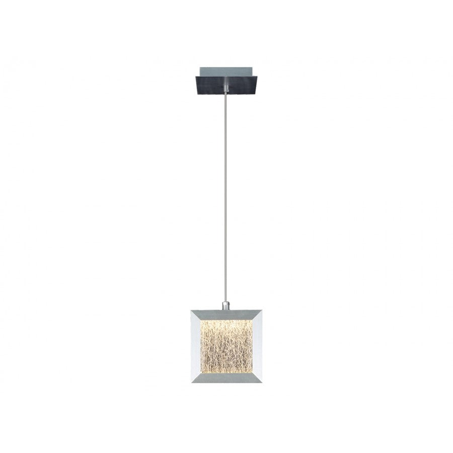 Avenue Lighting Brentwood LED 6" Square Pendant, Aluminum/Textured