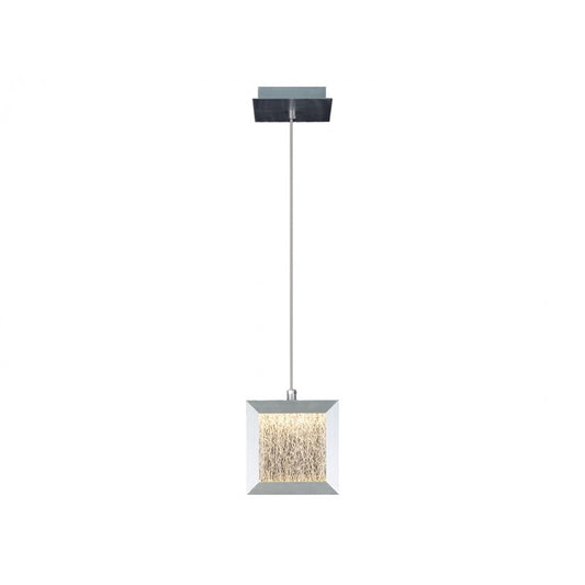 Avenue Lighting Brentwood LED 6" Square Pendant, Aluminum/Textured